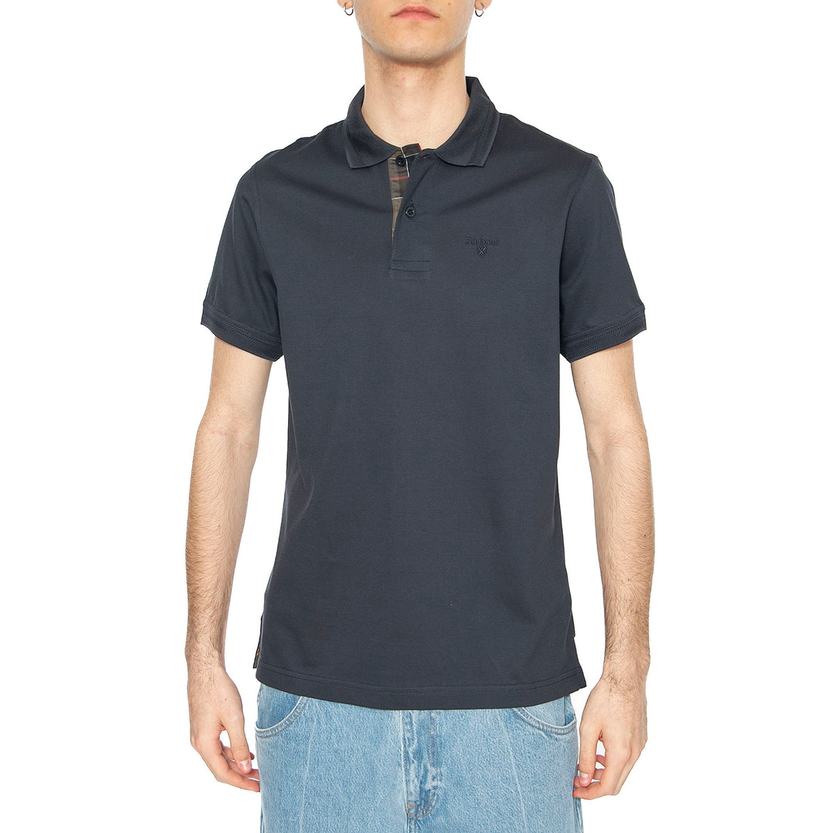 Premium Tartan Piquet Polo Navy - Polo Uomo Blu MML1464-NAVY . BARBOUR 