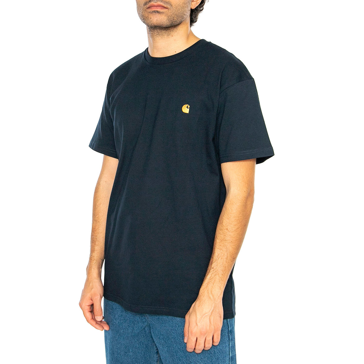 S/S Chase T-Shirt Mizar / Gold - Maglietta Girocollo Uomo Blu I026391.2MZXX . CARHARTT WIP 