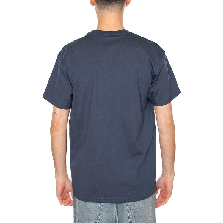 S/S Chase T-Shirt Dusky Blue / Gold - Maglietta Girocollo Uomo Blu I026391.2Q8XX . CARHARTT WIP 