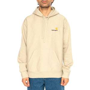 Hooded American Script Sweat Fleur De Sel - Felpa con Cappuccio Uomo Beige I028279.2LPXX . CARHARTT WIP 