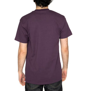 S/S American Script T-Shirt Huckleberry - Maglietta Girocollo Uomo Viola I029956.HUXX . CARHARTT WIP 