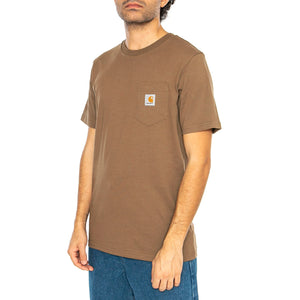 S/S Pocket T-Shirt Coconut - Maglietta Girocollo Uomo Marrone I030434.2LTXX . CARHARTT WIP 