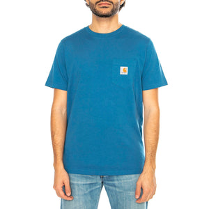 S/S Pocket T-Shirt Sodalite - Maglietta Girocollo Uomo Blu I030434.2LZXX . CARHARTT WIP 