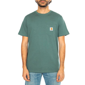 S/S Pocket T-Shirt Silver Pine - Maglietta Girocollo Uomo Verde I030434.2M2XX . CARHARTT WIP 
