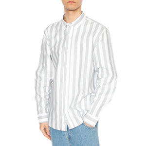 L/S Dillion Shirt Dillion Stripe, Park / White - Camicia Uomo Multicolore I033027.2SOXX . CARHARTT WIP 