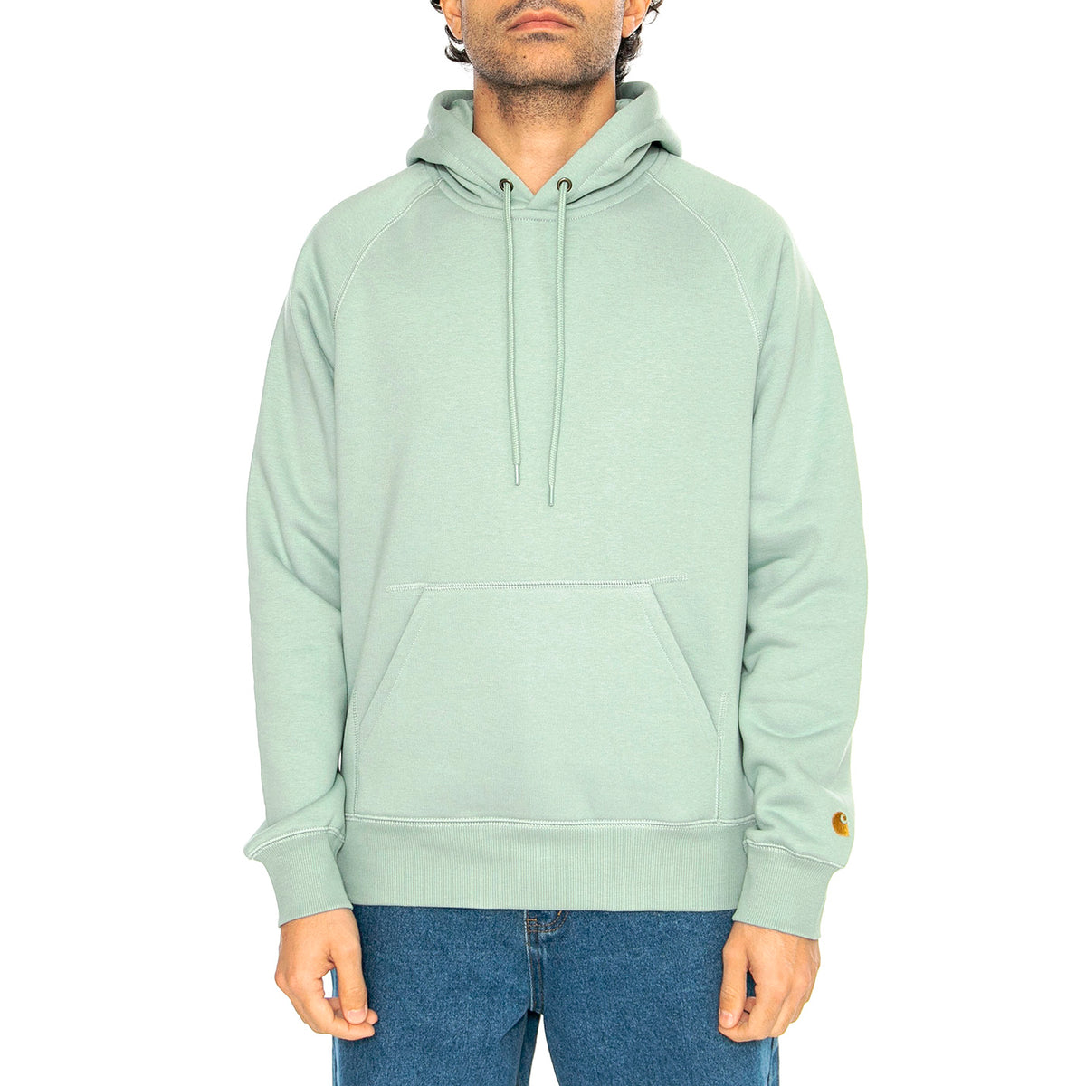 Hooded Chase Sweat Frosted Green / Gold - Felpa con Cappuccio Uomo Verde I033661.2O2XX . CARHARTT WIP 