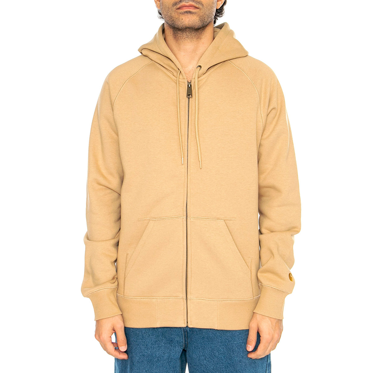 Hooded Chase Jacket Dusty H Brown / Gold - Felpa con Cappuccio e Zip Uomo Beige I033664.2N1XX . CARHARTT WIP 