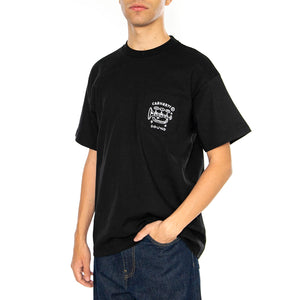 S/S Fragments Pocket T-Shirt Black / White - Maglietta Girocollo Uomo Nera I034407.0D2XX . CARHARTT WIP 