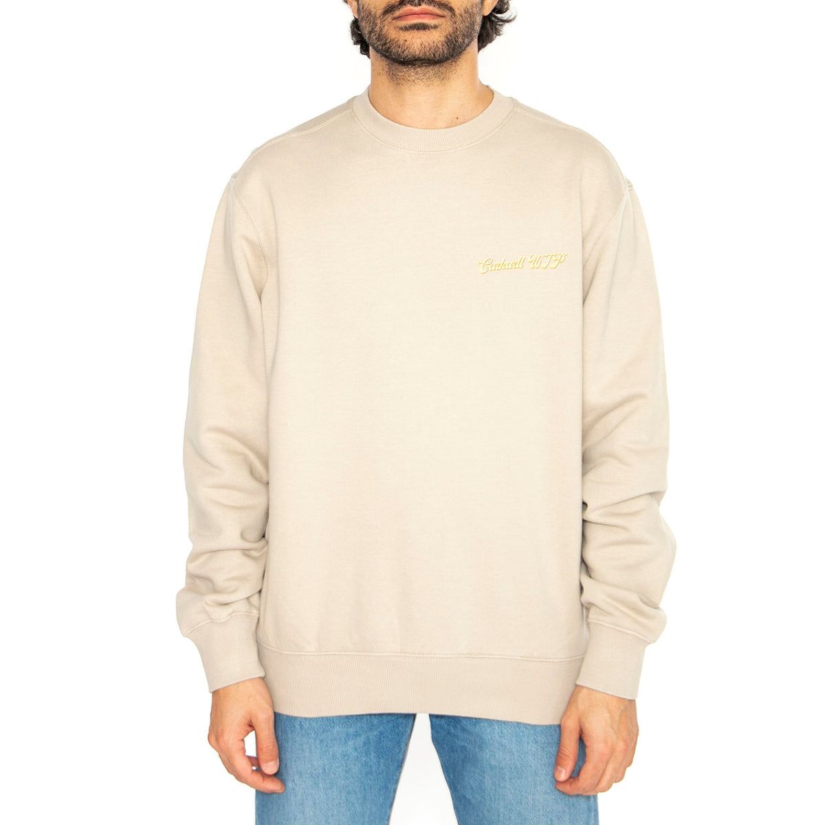 Greatest Flicks Sweat Fleur De Sel - Felpa Girocollo Uomo Beige I034413.2LPXX . CARHARTT WIP 
