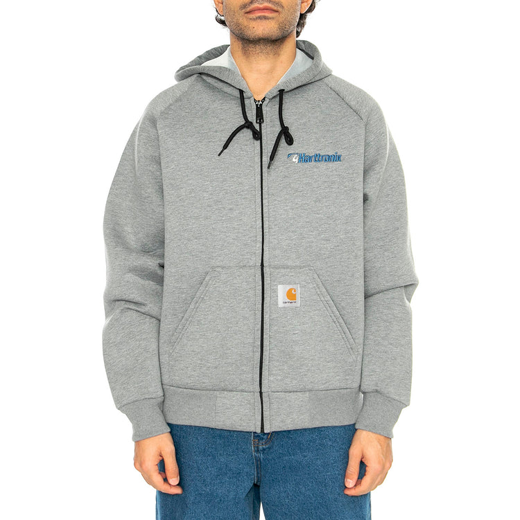 Harttronix Car-Lux Hooded Jack Dark Grey Heather / Grey - Felpa con Cappuccio e Zip Uomo Grigia I034454.2O6XX . CARHARTT WIP 