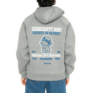 Harttronix Car-Lux Hooded Jack Dark Grey Heather / Grey - Felpa con Cappuccio e Zip Uomo Grigia I034454.2O6XX . CARHARTT WIP 