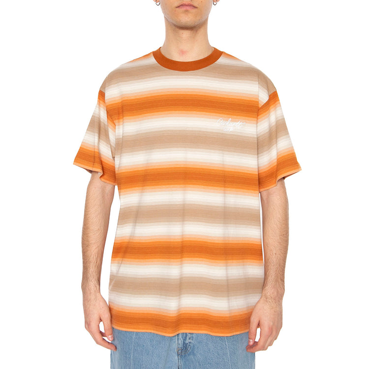 S/S Dashner T-Shirt Dashner Stripe, Pumpkin - Maglietta Girocollo Uomo Multicolore I034489.2Q3XX . CARHARTT WIP 