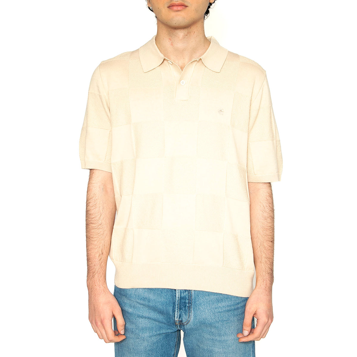 S/S Checker Polo Fleur De Sel - Polo Uomo Beige I034535.2LPXX . CARHARTT WIP 