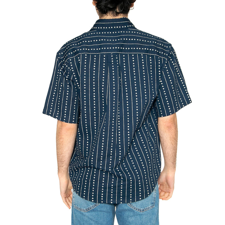 S/S Drewe Shirt Heart C Pinstripe, Ink / Natural - Camicia Maniche Corte Uomo Blu I034537.2RUXX . CARHARTT WIP 