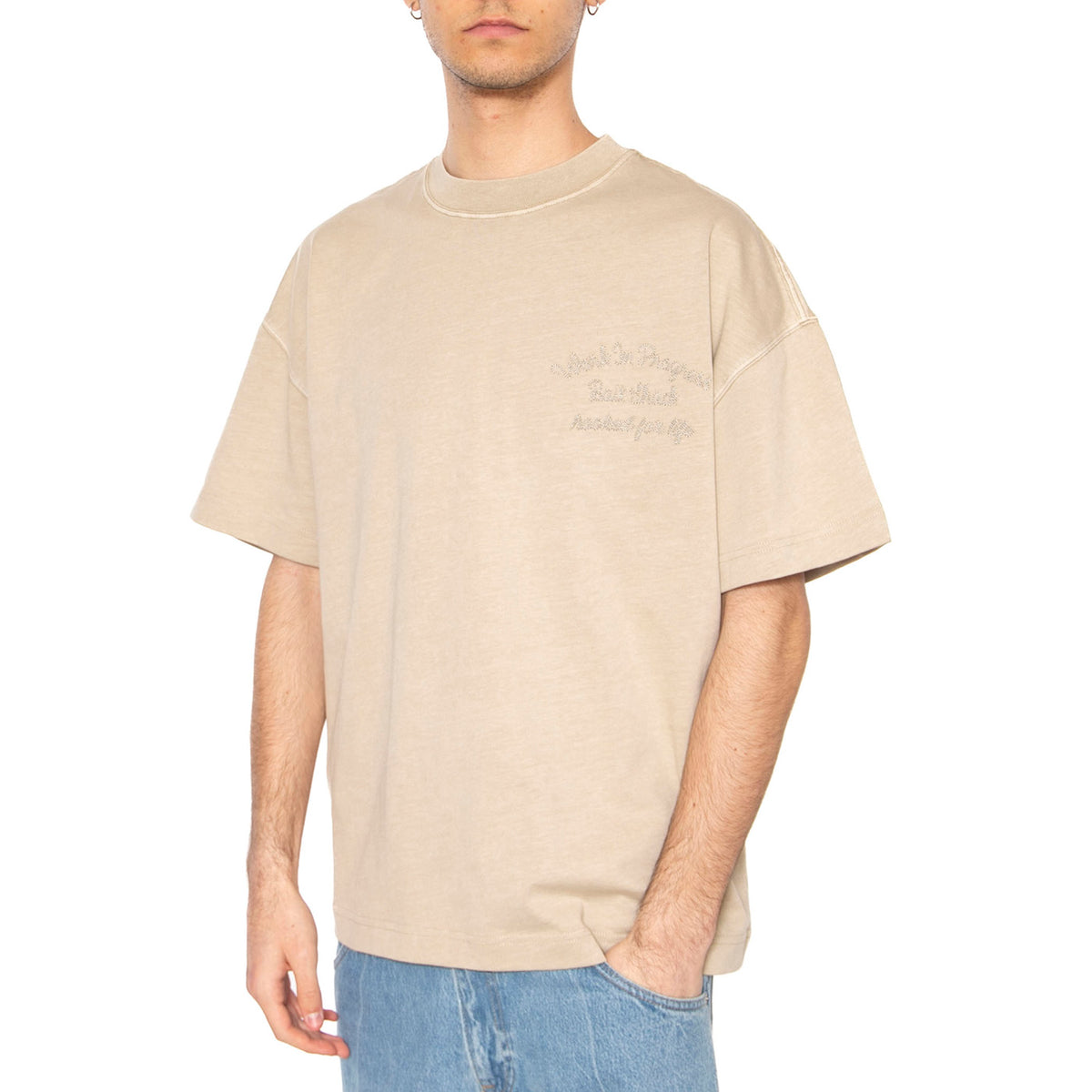 S/S Bait Shack T-Shirt Wall - Maglietta Girocollo Uomo Beige I034660.G1GD . CARHARTT WIP 