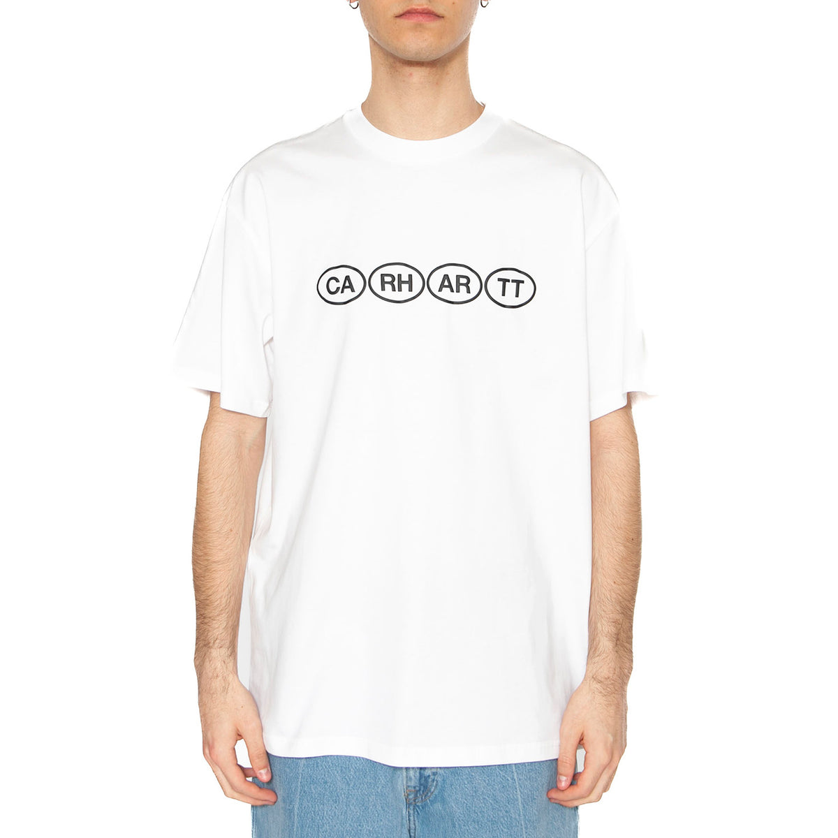 S/S Bumper T-Shirt White / Black - Maglietta Girocollo Uomo Bianca I034664.00AXX . CARHARTT WIP 