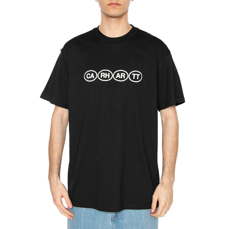 S/S Bumper T-Shirt Black / White - Maglietta Girocollo Uomo Nera I034664.0D2XX . CARHARTT WIP 