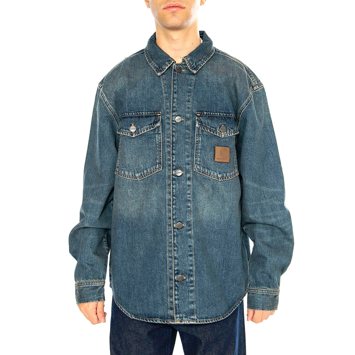 Lincoln Shirt Jac Blue - Camicia Denim Jeans Uomo Blu I034735.014Q . CARHARTT WIP 