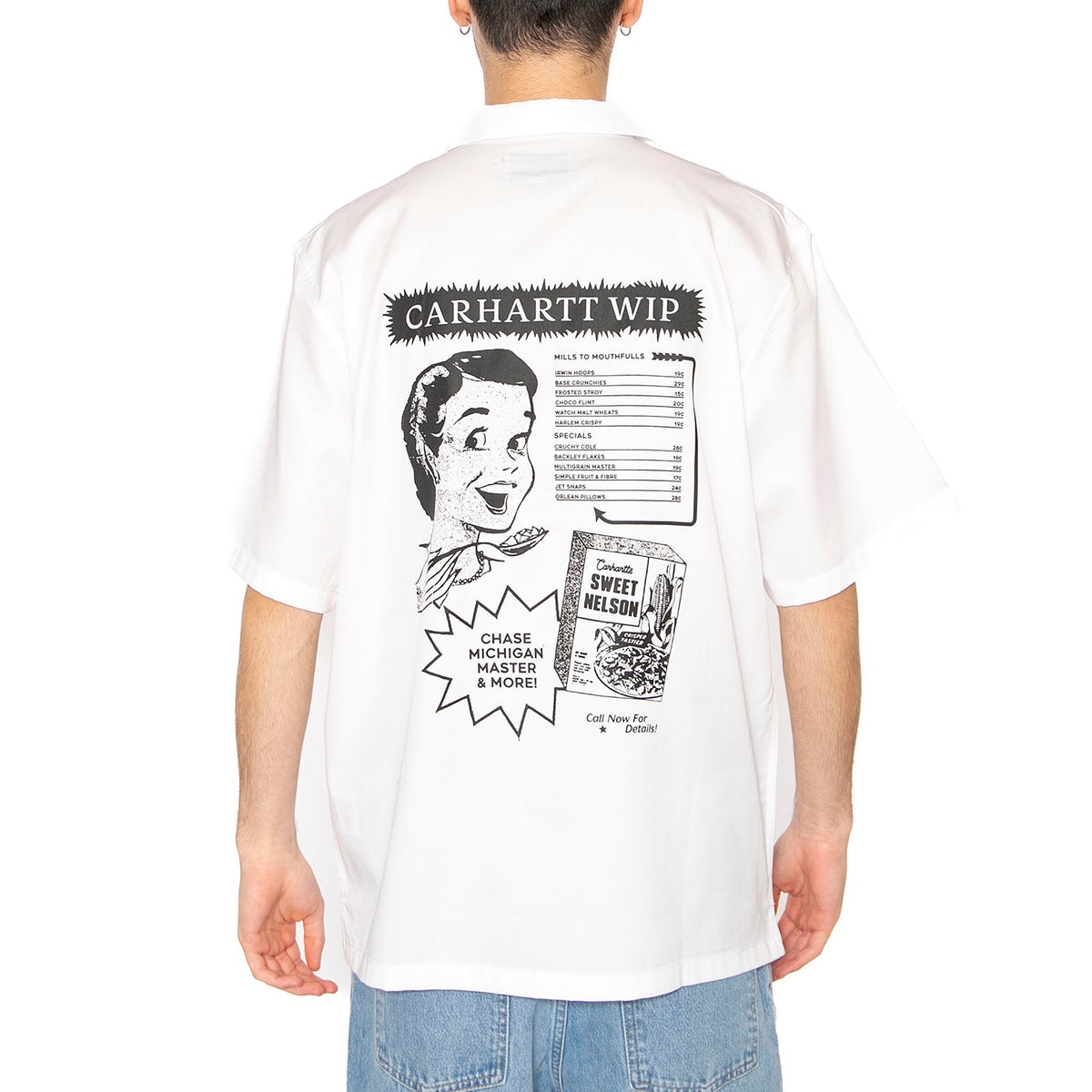 S/S Deli Shirt White / Black - Camicia Maniche Corte Uomo Bianca I034738.00AXX . CARHARTT WIP 