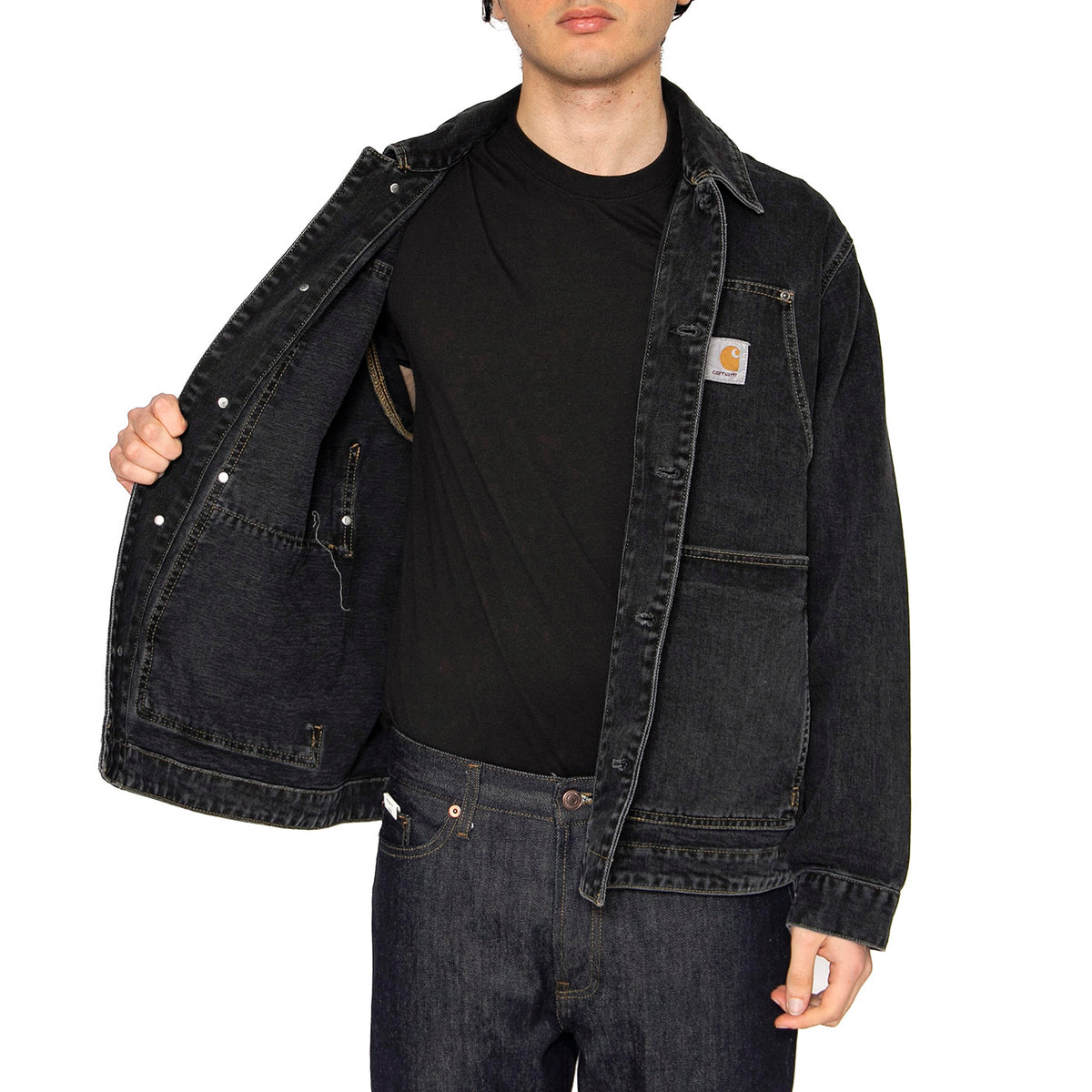 OG Double Front Jacket Black - Giacca Denim Jeans Uomo Nera I034866.8906 . CARHARTT WIP 