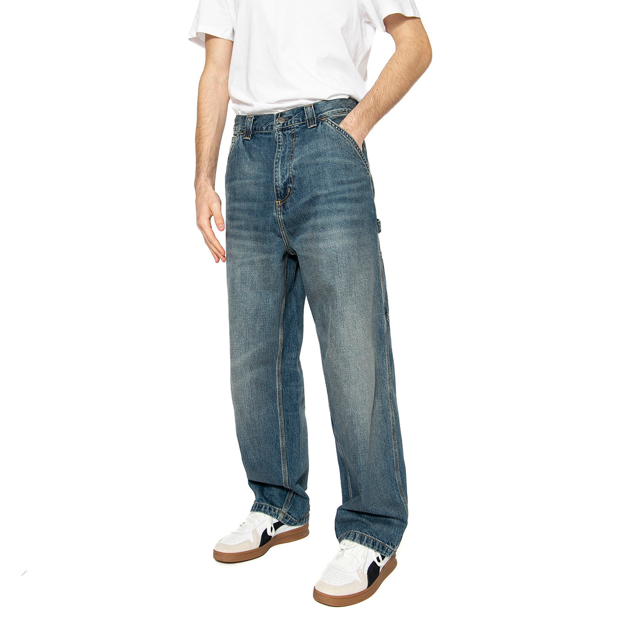 OG Single Knee Pant Faded Blue - Pantaloni Denim Jeans Uomo Blu I034871.014L . CARHARTT WIP 