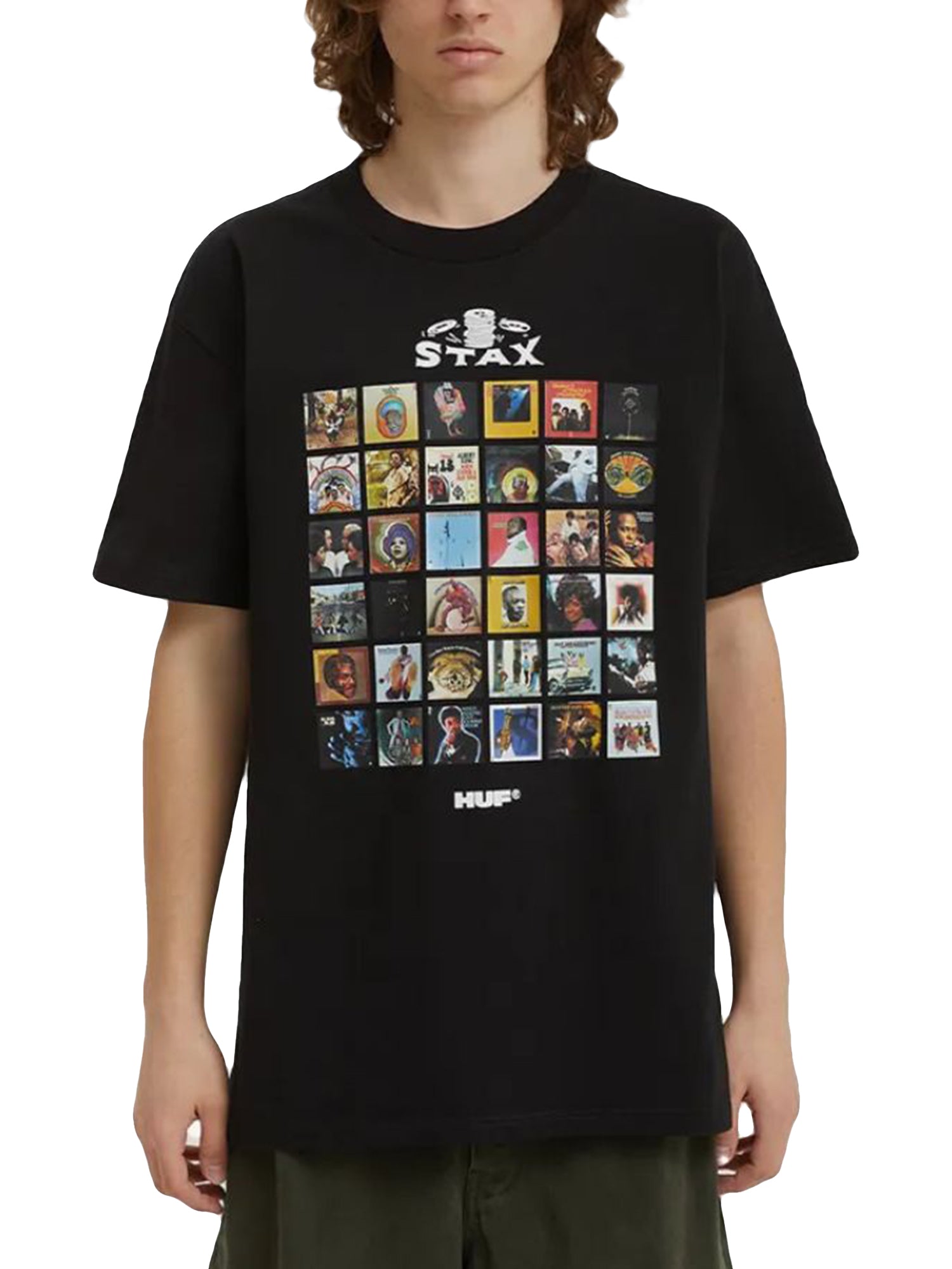 HUF X STAX SOULSVILLE USA T-SHIRT BLACK - Maglietta Girocollo Uomo Nera TS02406 . HUF 