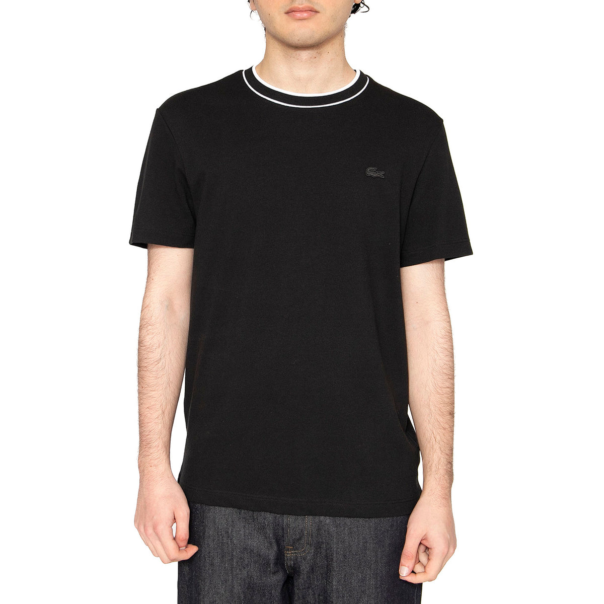 T-Shirt 031 Black - Maglietta Girocollo Uomo Nera TH8174-031 . LACOSTE 