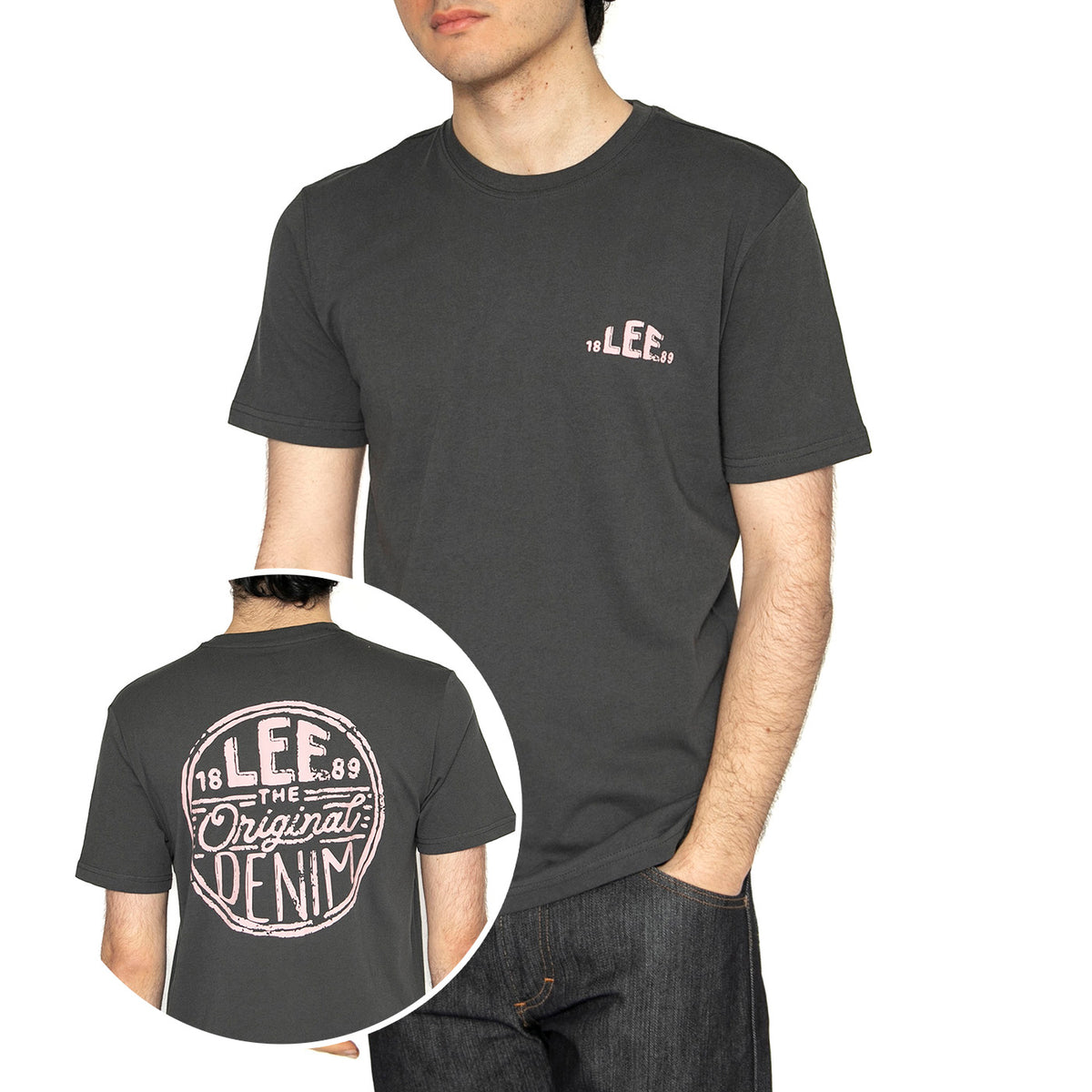 Regular Logo Tee Washed Black - Maglietta Girocollo Uomo Nera 112364551 . LEE 