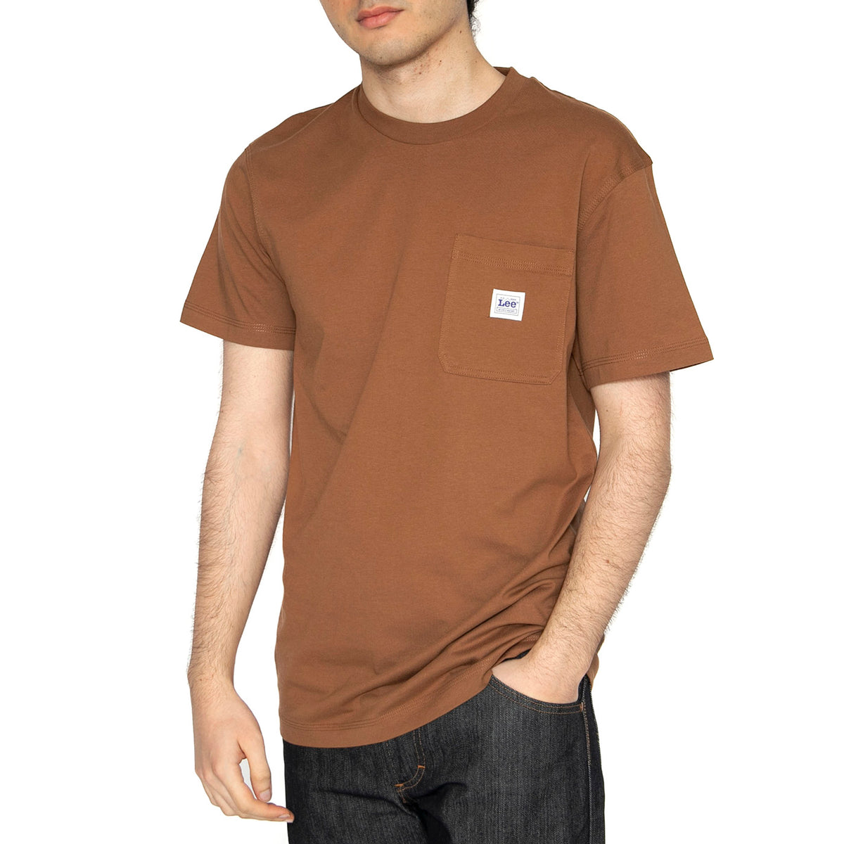 WW Pocket Tee Burlwood - Maglietta Girocollo Uomo Marrone 112364588 . LEE 