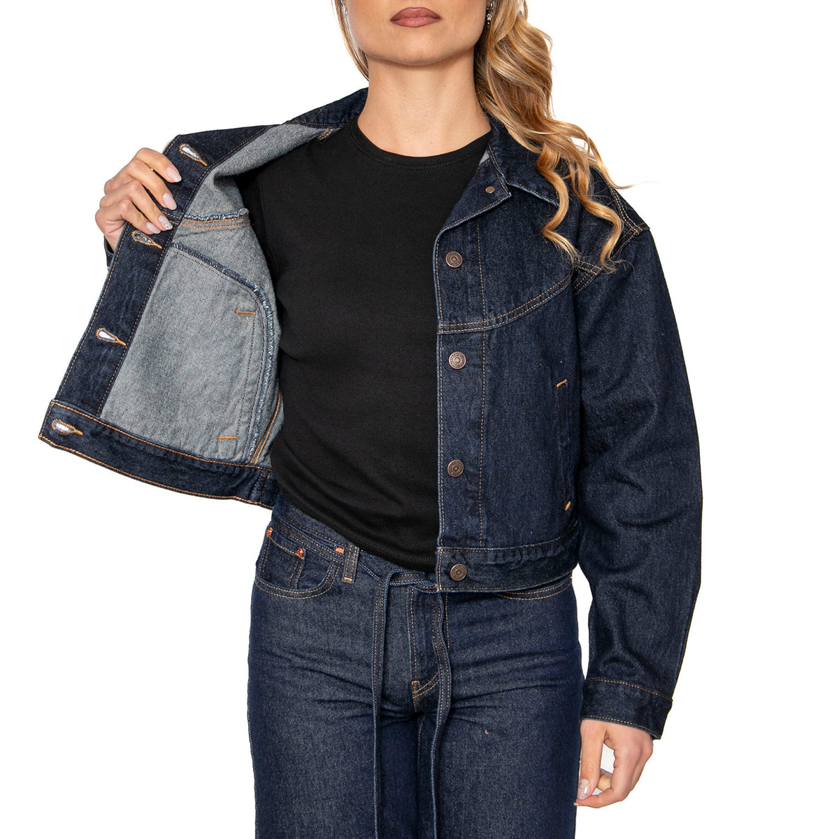 Shrunken 90S Trucker Western Dream Nice Dream - Giacca Donna Blu 001WO-0001 . LEVIS 