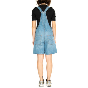 Vintage Shortall Light Indigo Worn In - Salopette Bermuda Denim Jeans Donna Blu 52333-0040 . LEVIS 