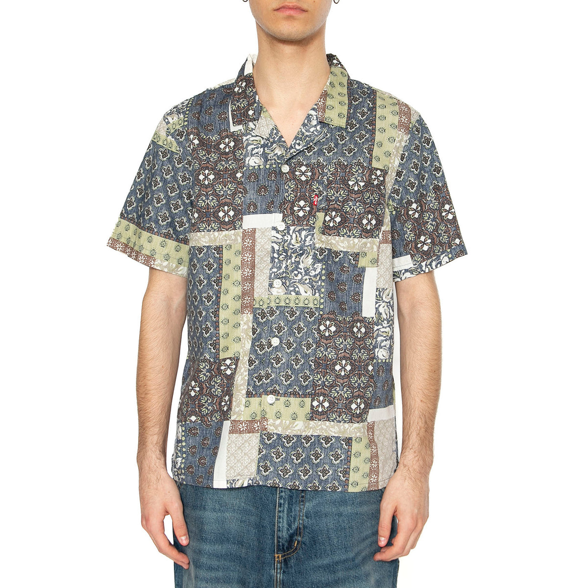 The Sunset Camp Shirt Tamrin Patchwork V - Camicia Maniche Corte Uomo Multicolore 72625-0110 . LEVIS 