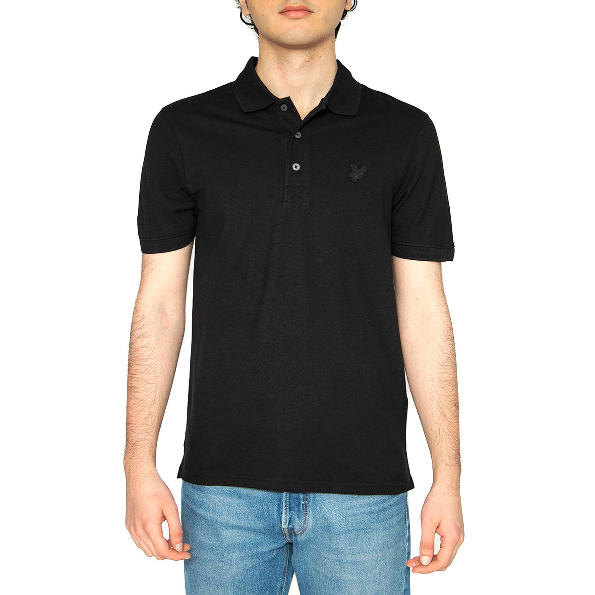 Tonal Eagle Polo Shirt Jet Black - Polo Uomo Nera SP400TON-Z865 . LYLE & SCOTT 