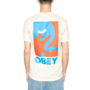 Obey Cropped Icon Tee Cream - Maglietta Girocollo Uomo Beige 165264064-CRM . OBEY 