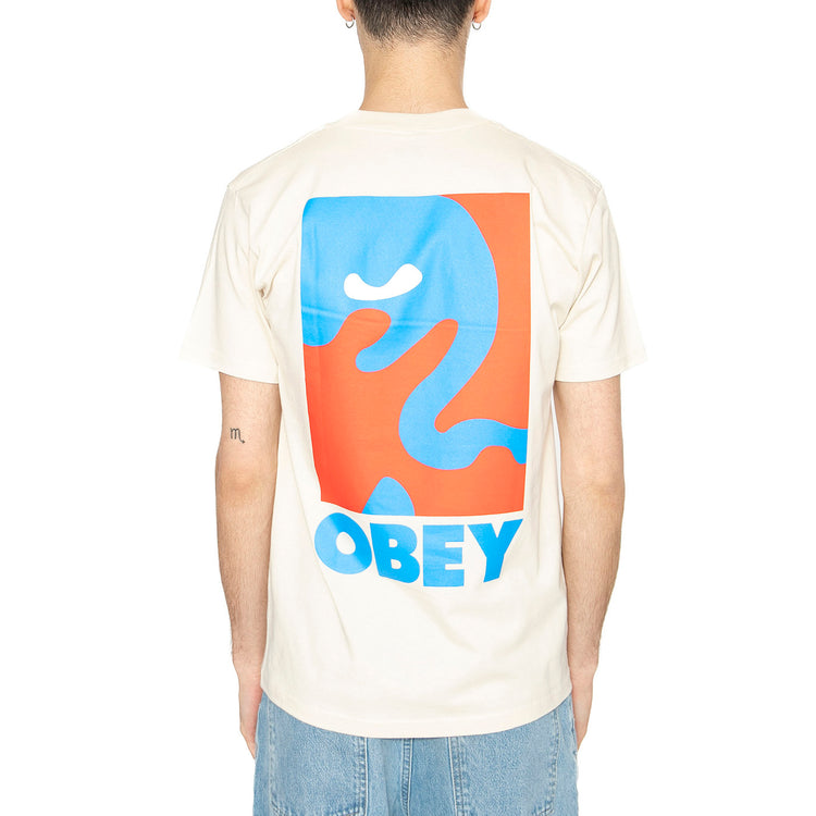 Obey Cropped Icon Tee Cream - Maglietta Girocollo Uomo Beige 165264064-CRM . OBEY 