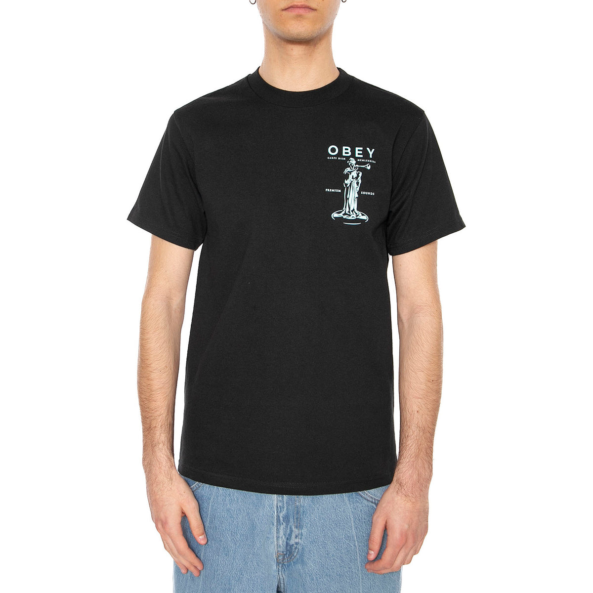 Obey Premium Sound Tee Black - Maglietta Girocollo Uomo Nera 165264094-BLK . OBEY 