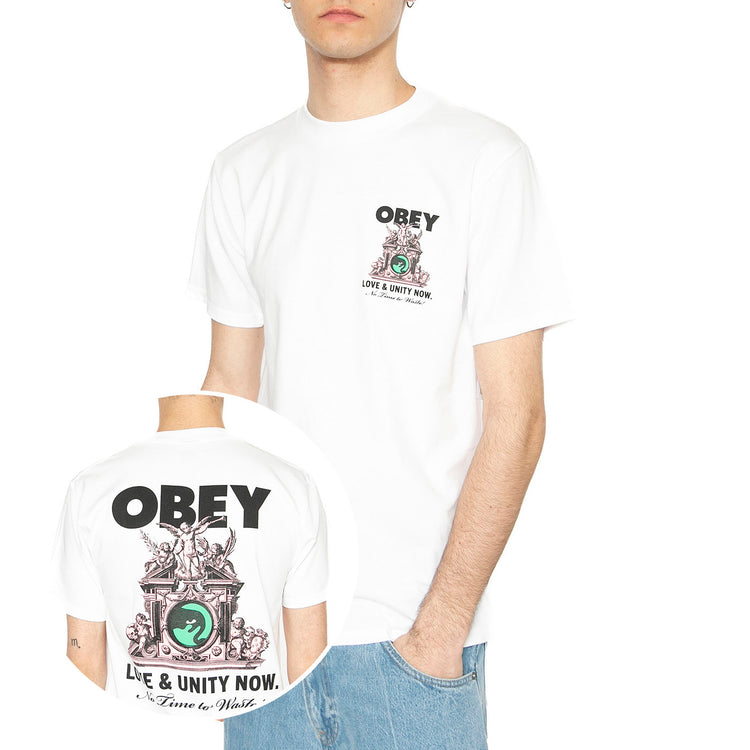 Obey Love & Unity Now Tee White - Maglietta Girocollo Uomo Bianca 165264103-WHT . OBEY 