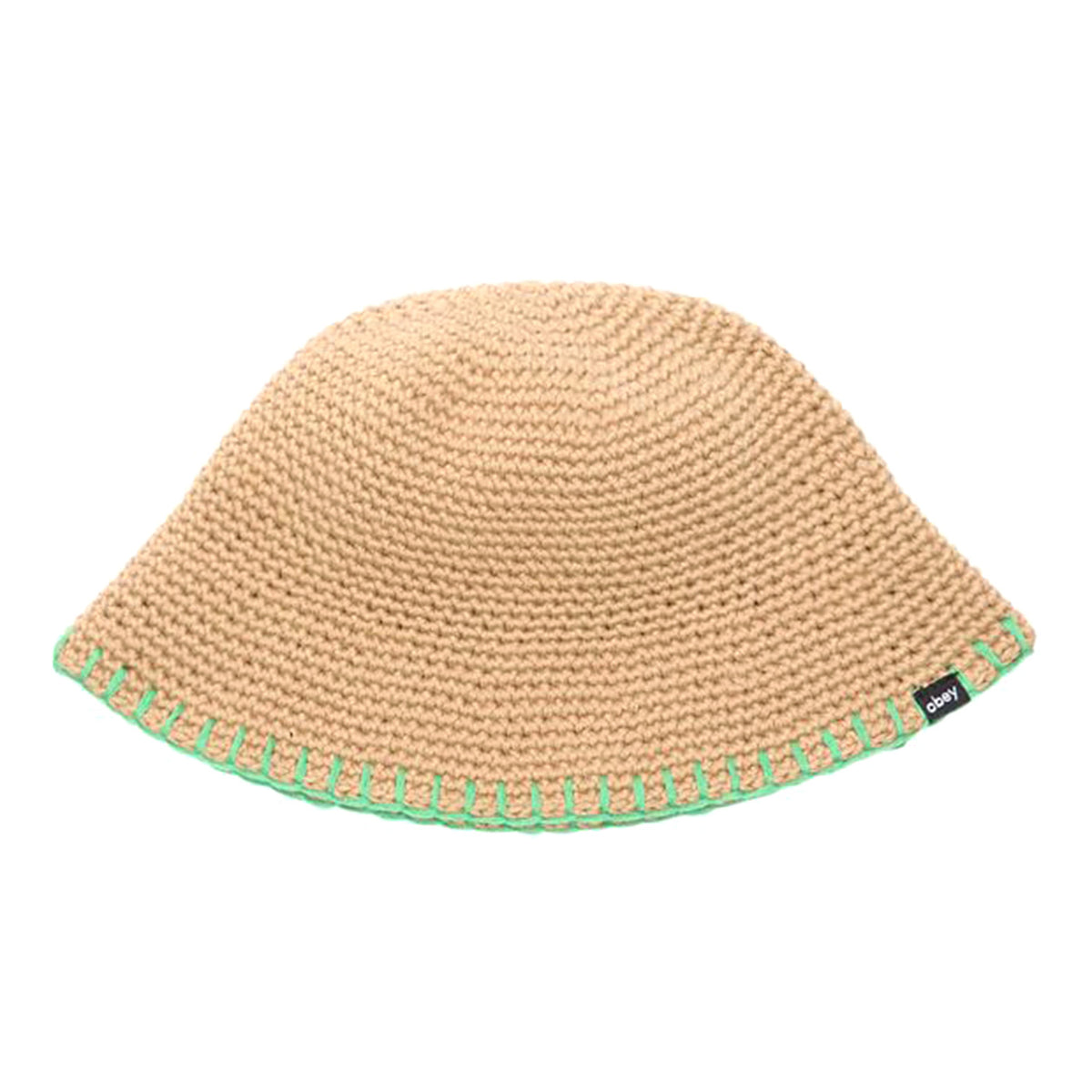 Julien Crochet Bucket Hat Tan - Cappello da Pescatore in Maglia Beige 200520025-TAN . OBEY 