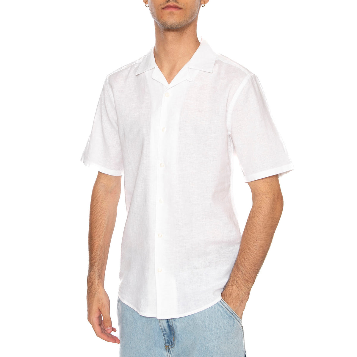 Onscaiden Life Solid Resort White - Camicia Mancihe Corte Uomo Bianca 22025116-W . ONLY & SONS 
