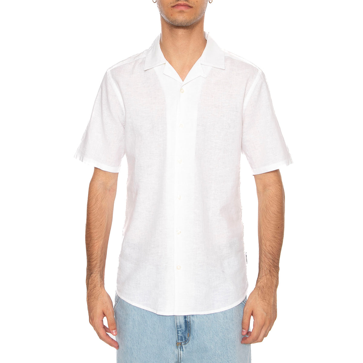 Onscaiden Life Solid Resort White - Camicia Mancihe Corte Uomo Bianca 22025116-W . ONLY & SONS 