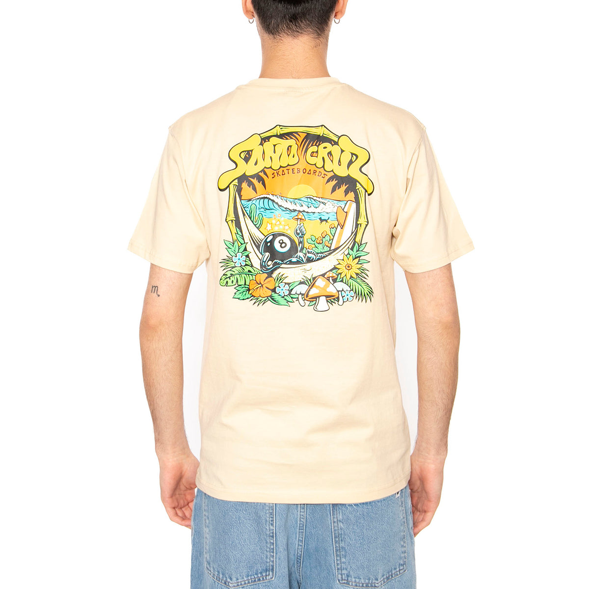 Winkowski 8Baller Trip T-Shirt Blond Wood - Maglietta Girocollo Uomo Beige SCA-TEE-12130 . SANTA CRUZ 