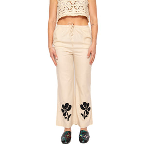 Marygold Brigitte Pants Ecru - Pantaloni Donna Beige WPT00223-ECRU . THINKING MU 