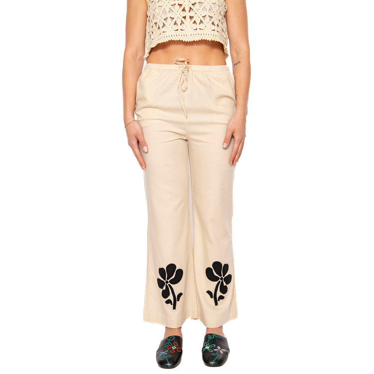 Marygold Brigitte Pants Ecru - Pantaloni Donna Beige WPT00223-ECRU . THINKING MU 
