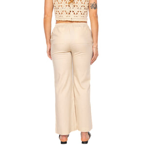 Marygold Brigitte Pants Ecru - Pantaloni Donna Beige WPT00223-ECRU . THINKING MU 