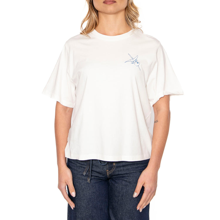Sobremesa Lucia Tee White - Maglietta Girocollo Donna Bianca WTS00416-WHITE . THINKING MU 