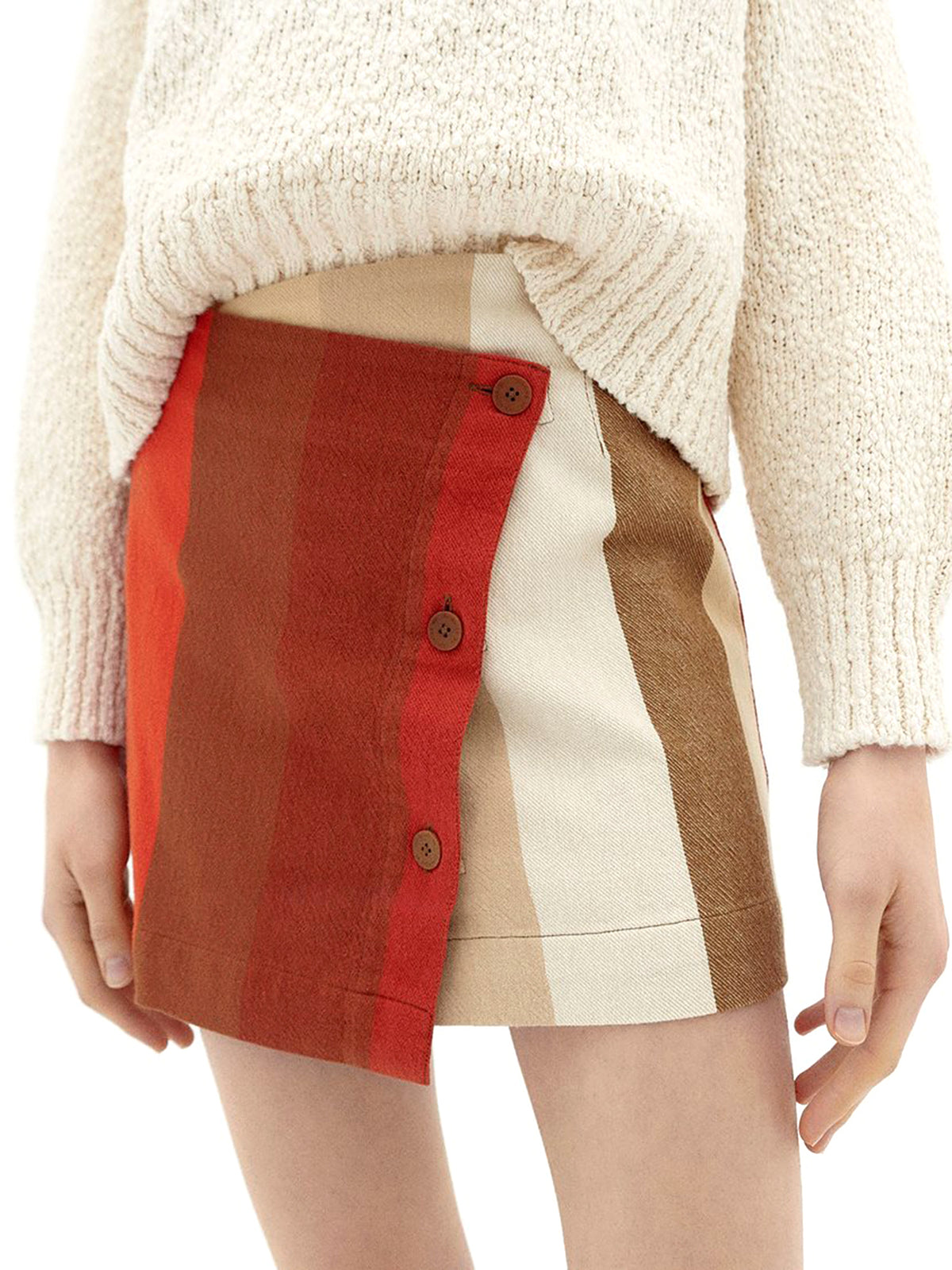 MINI STRIPED CROSSED SANDFIRE IGGY SKIRT MULTICOLORED - Gonna Donna Multicolore WSK00135 . THINKING MU 