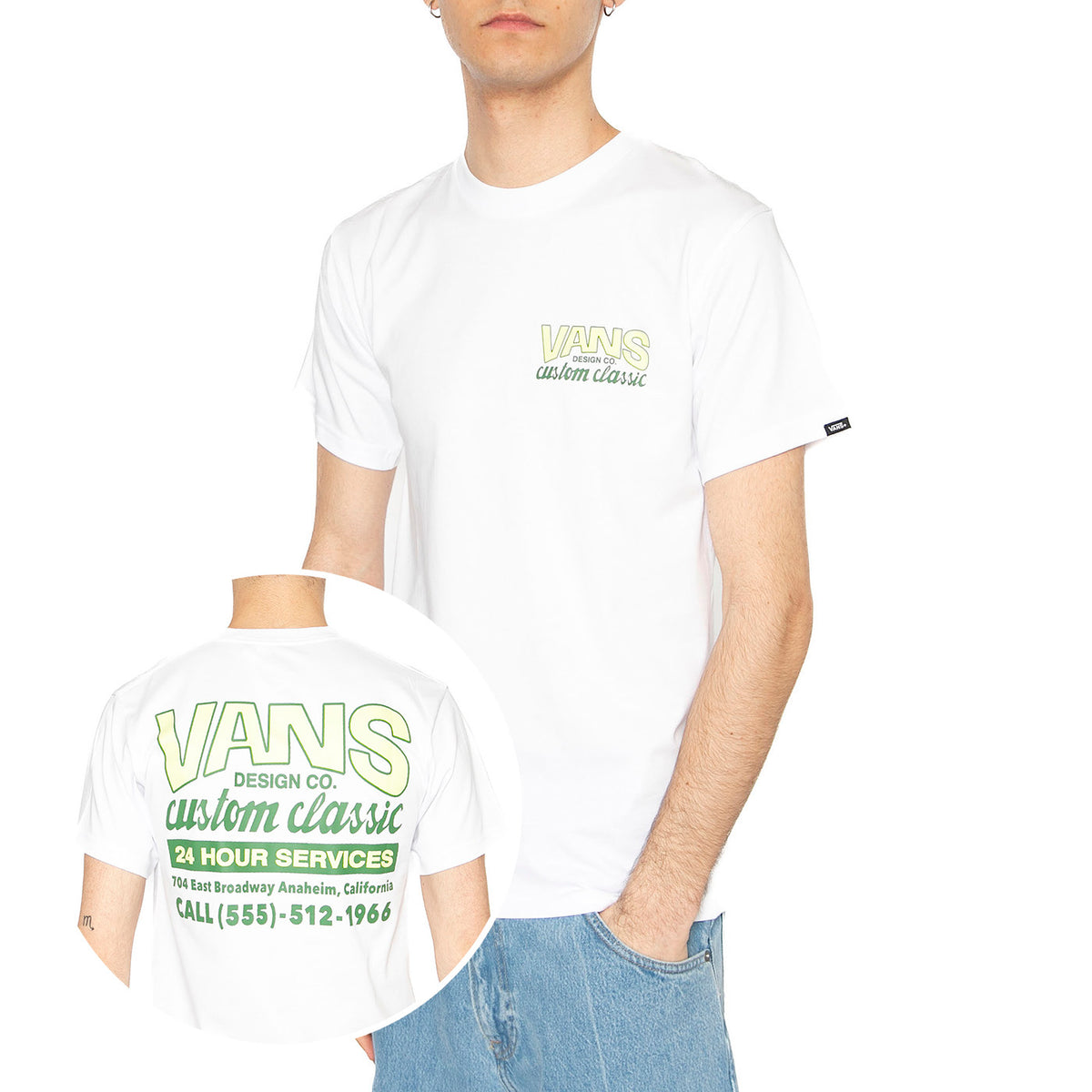 Shop Front SS White - Maglietta Girocollo Uomo Bianca VN000M60WHT1 . VANS 