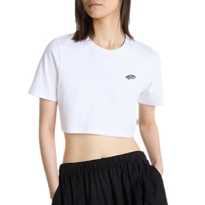 W STYLE 76 II CREW CROP SS WHITE - Maglietta Girocollo Cropped Donna Bianca VN000P5VWHT1 . VANS 