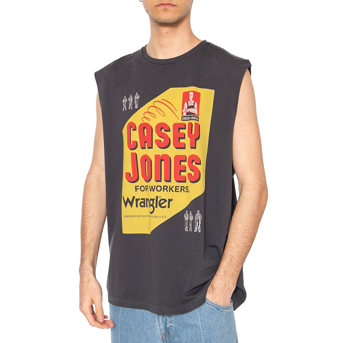 CJ Muscle Tank Faded Black - Canottan Uomo Nera 112362804 . WRANGLER 