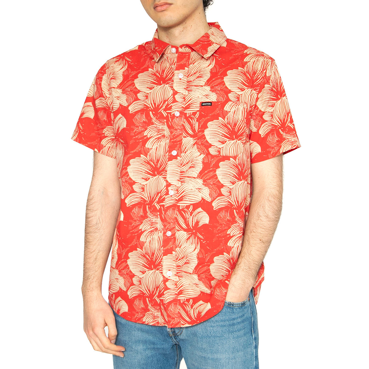 Charter Print S/S WVN - Camicia Maniche Corte Uomo Multicolore 01218-CSROF . BRIXTON 